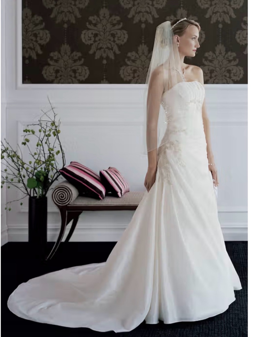 Draped A-Line Wedding Gown